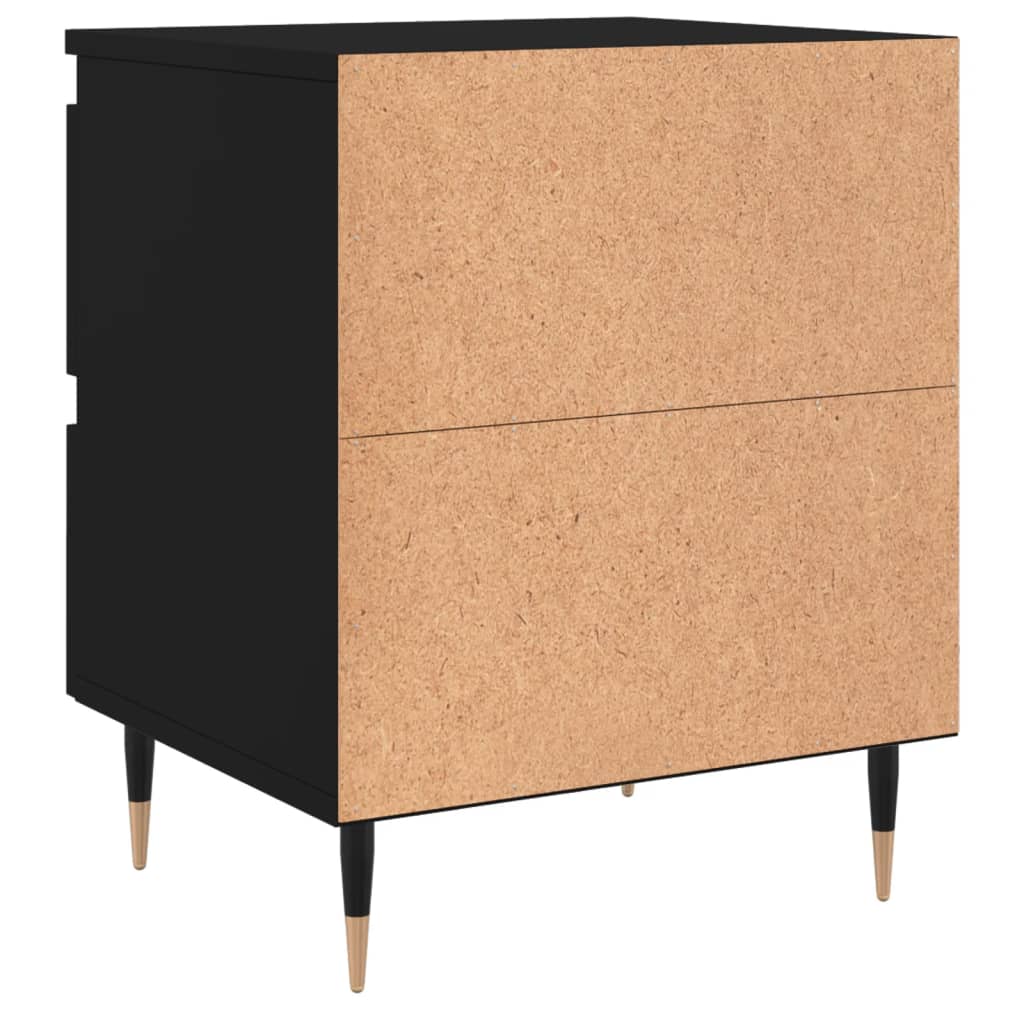 Tables de chevet 2 pcs noir 40x35x50 cm bois d’ingénierie - XIOS