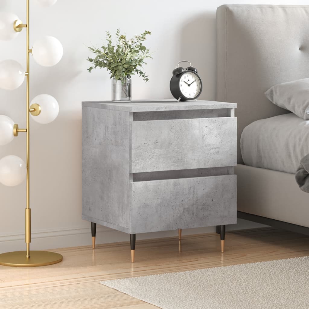 Table de chevet gris béton 40x35x50 cm bois d’ingénierie - XIOS