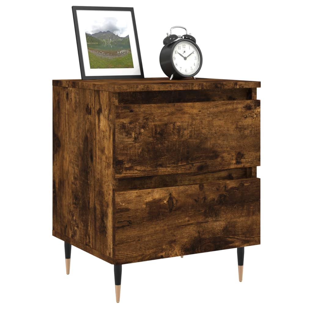 Table de chevet chêne fumé 40x35x50 cm bois d’ingénierie - XIOS
