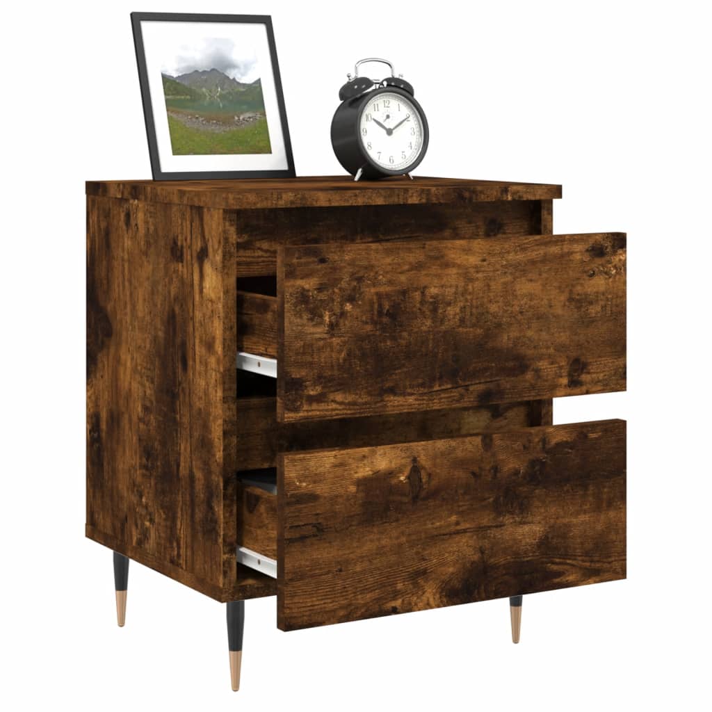 Table de chevet chêne fumé 40x35x50 cm bois d’ingénierie - XIOS