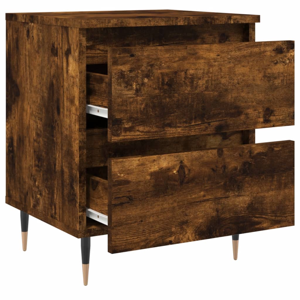 Table de chevet chêne fumé 40x35x50 cm bois d’ingénierie - XIOS