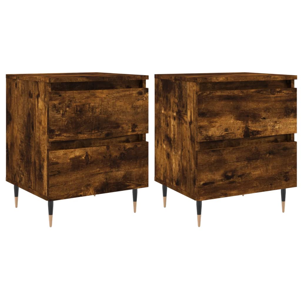 Tables de chevet 2 pcs chêne fumé 40x35x50 cm bois ingénierie - XIOS