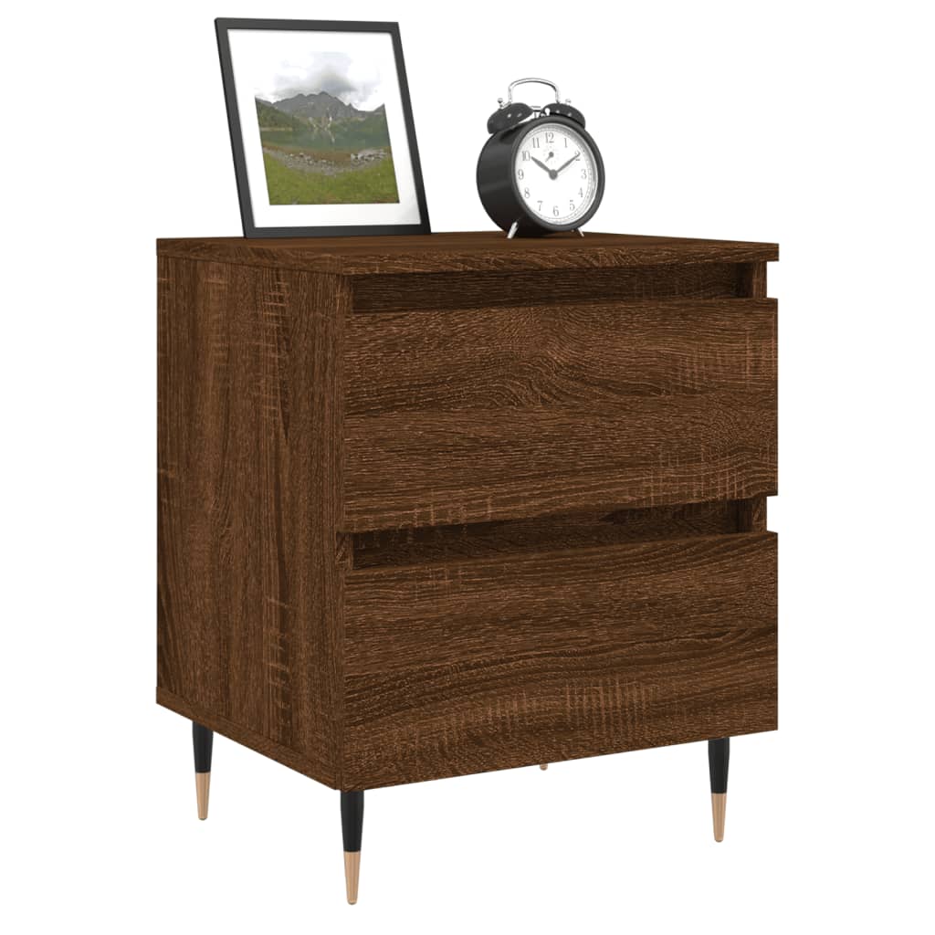 Table de chevet chêne marron 40x35x50 cm bois d’ingénierie - XIOS