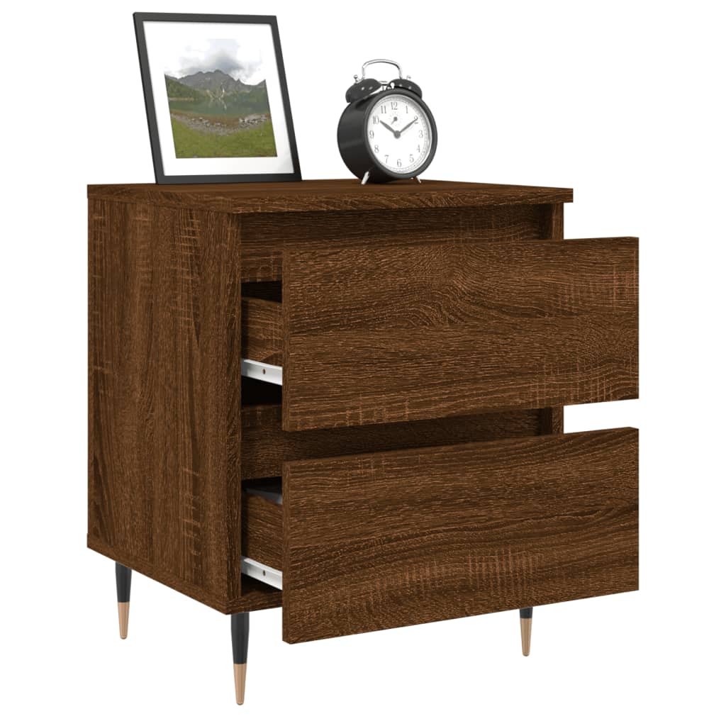Table de chevet chêne marron 40x35x50 cm bois d’ingénierie - XIOS