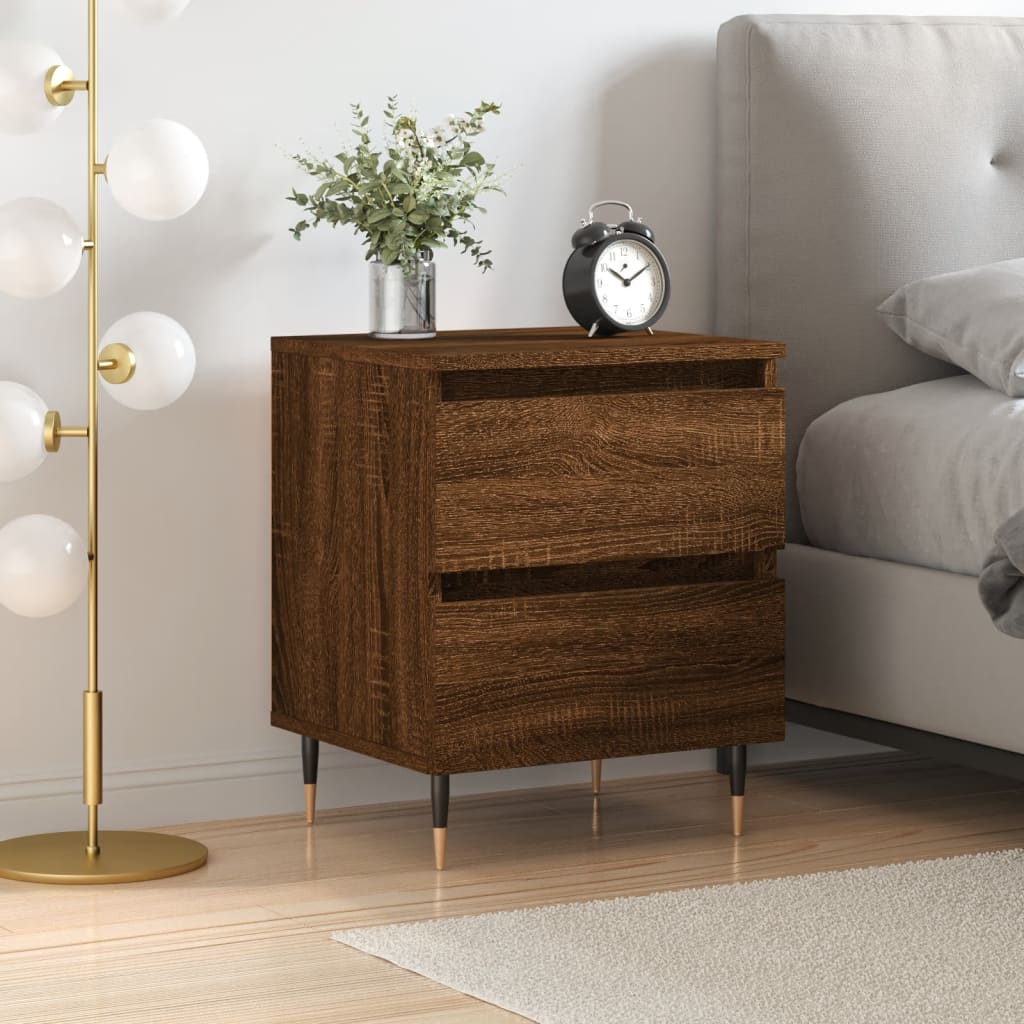 Table de chevet chêne marron 40x35x50 cm bois d’ingénierie - XIOS