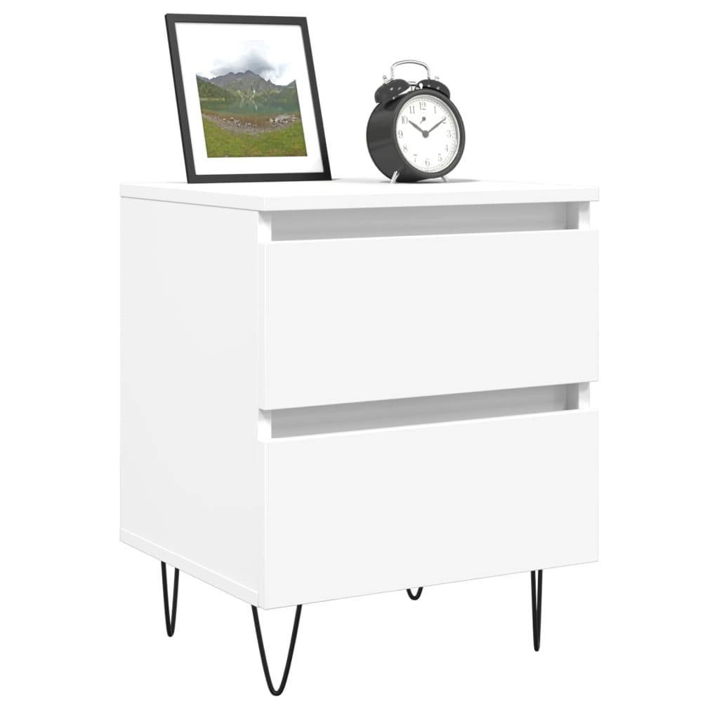 Table de chevet Blanc 40x35x50 cm Bois d’ingénierie - XIOS
