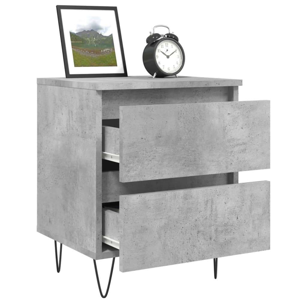 Table de chevet gris béton 40x35x50 cm bois d’ingénierie - XIOS