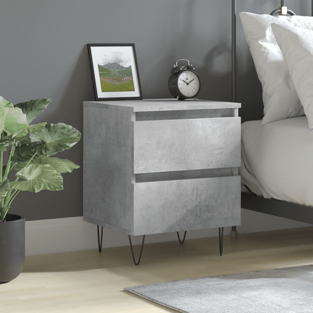 Table de chevet gris béton 40x35x50 cm bois d’ingénierie - XIOS