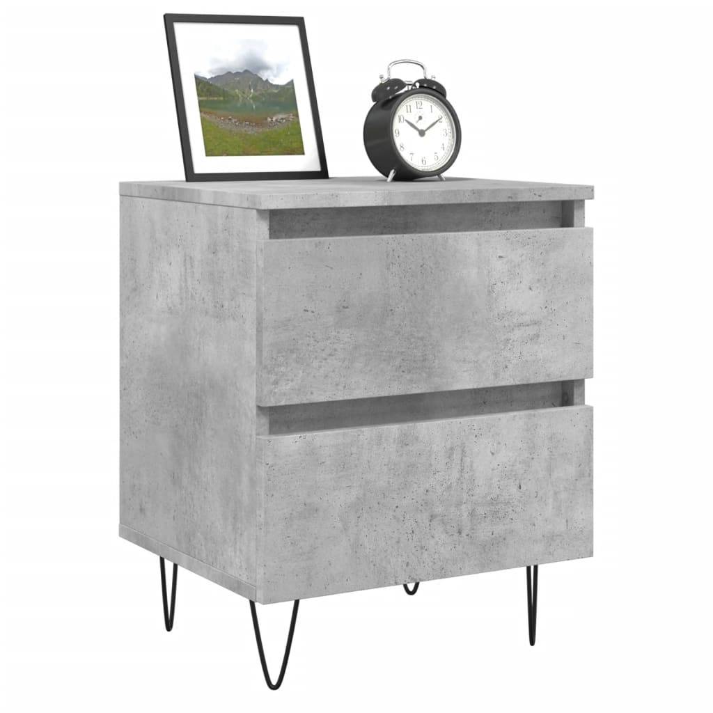Tables de chevet 2 pcs gris béton 40x35x50 cm bois d’ingénierie - XIOS