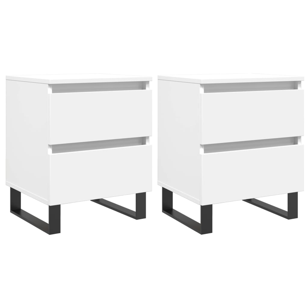 Tables de chevet 2 pcs blanc 40x35x50 cm bois d’ingénierie - XIOS