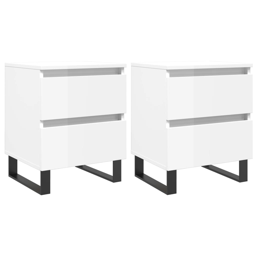 Tables de chevet 2 pcs blanc brillant 40x35x50 cm - XIOS