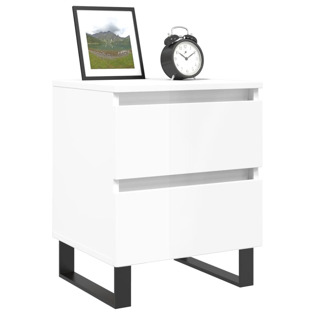 Tables de chevet 2 pcs blanc brillant 40x35x50 cm - XIOS