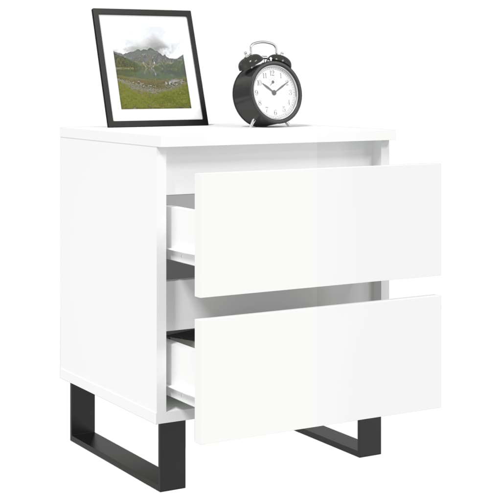 Tables de chevet 2 pcs blanc brillant 40x35x50 cm - XIOS