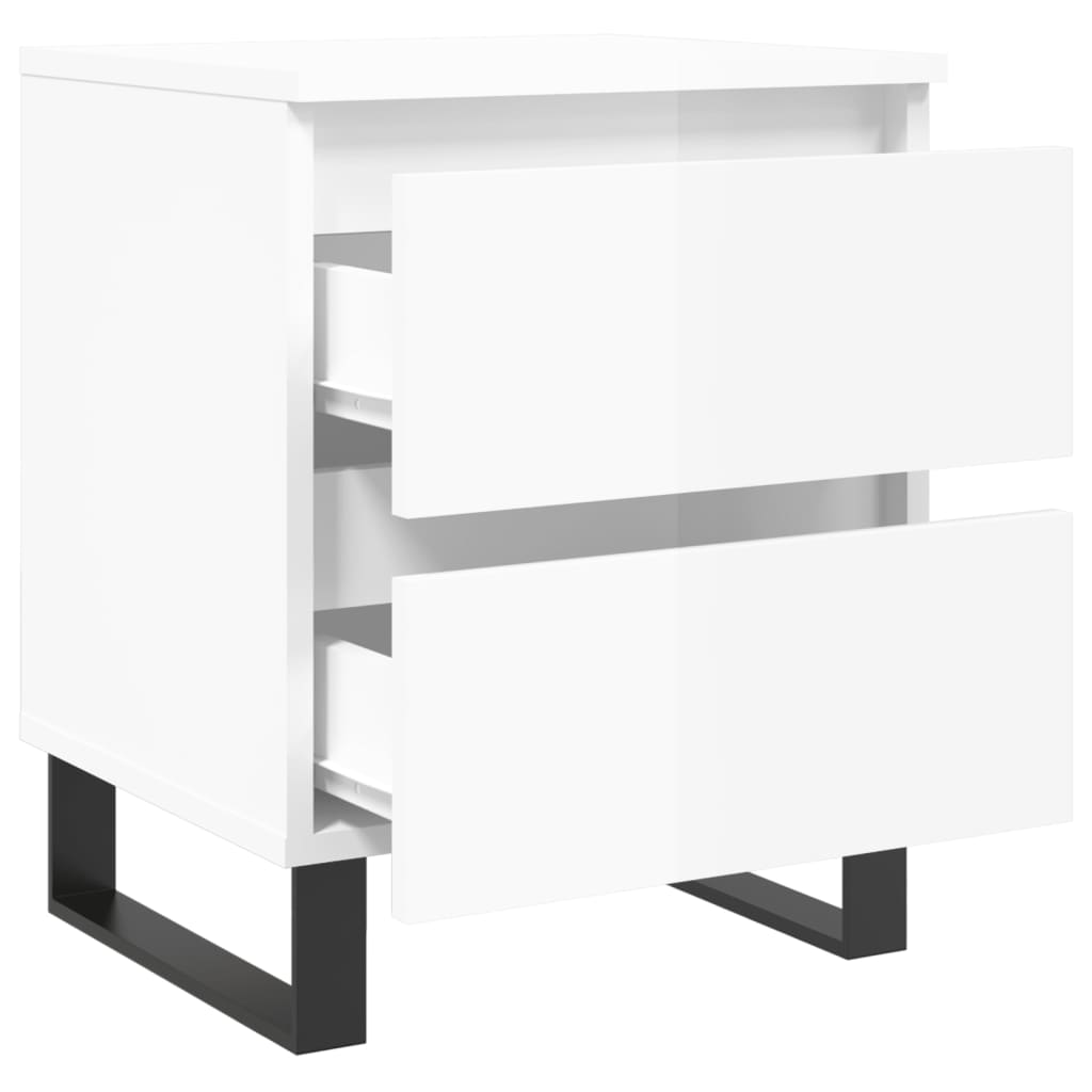 Tables de chevet 2 pcs blanc brillant 40x35x50 cm - XIOS