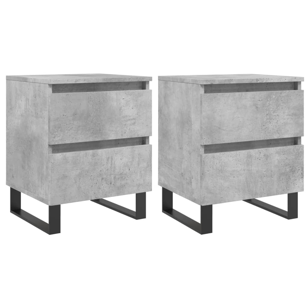 Tables de chevet 2 pcs gris béton 40x35x50 cm bois d’ingénierie - XIOS