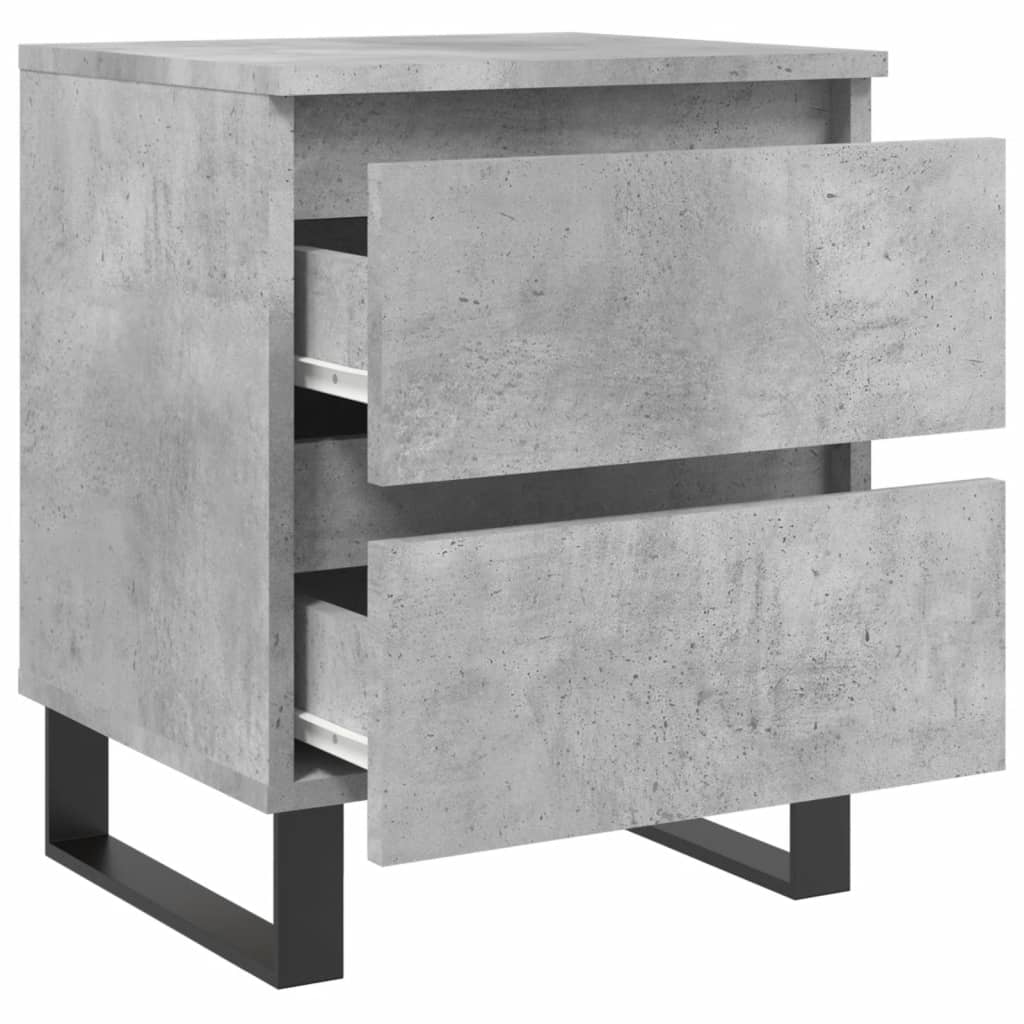Tables de chevet 2 pcs gris béton 40x35x50 cm bois d’ingénierie - XIOS