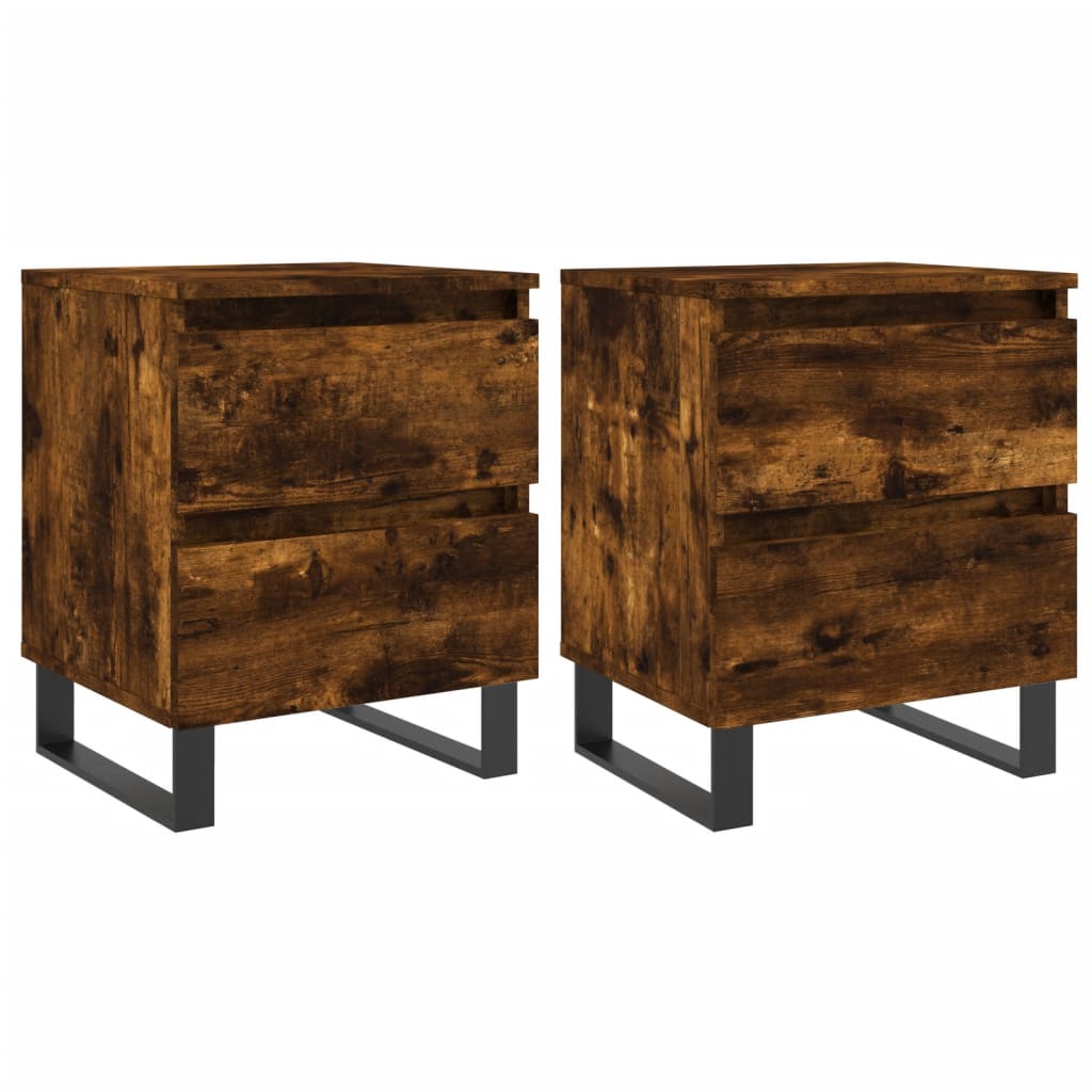 Tables de chevet 2 pcs chêne fumé 40x35x50 cm bois ingénierie - XIOS