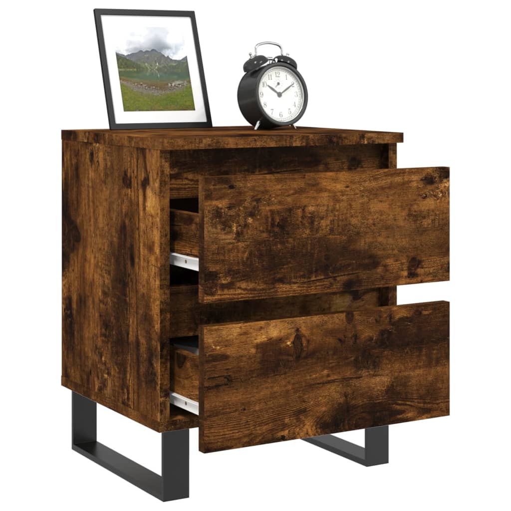 Tables de chevet 2 pcs chêne fumé 40x35x50 cm bois ingénierie - XIOS