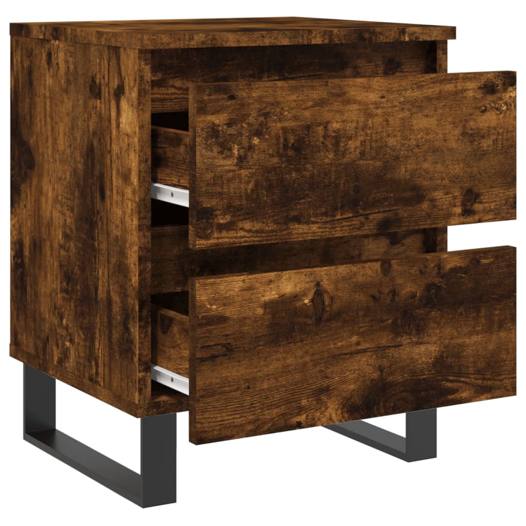 Tables de chevet 2 pcs chêne fumé 40x35x50 cm bois ingénierie - XIOS