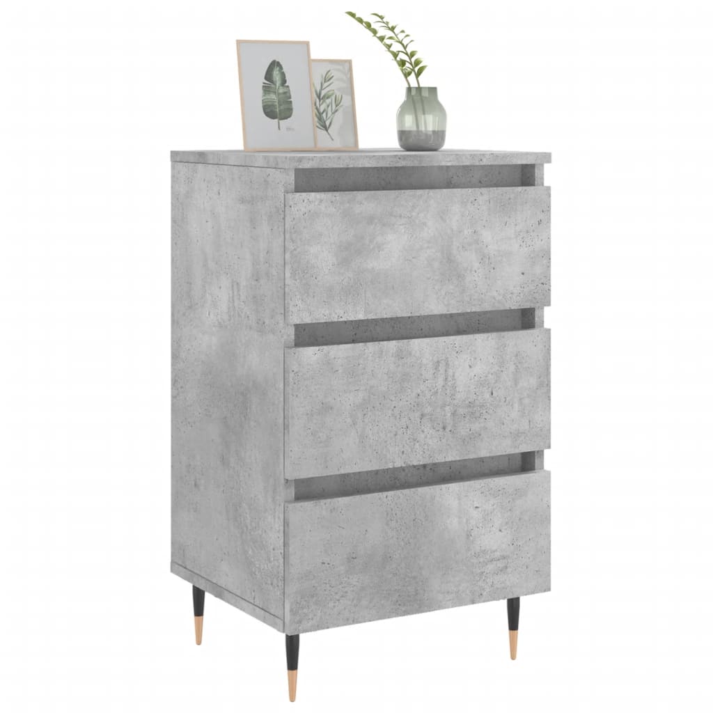 Tables de chevet 2 pcs gris béton 40x35x69 cm bois d’ingénierie - XIOS