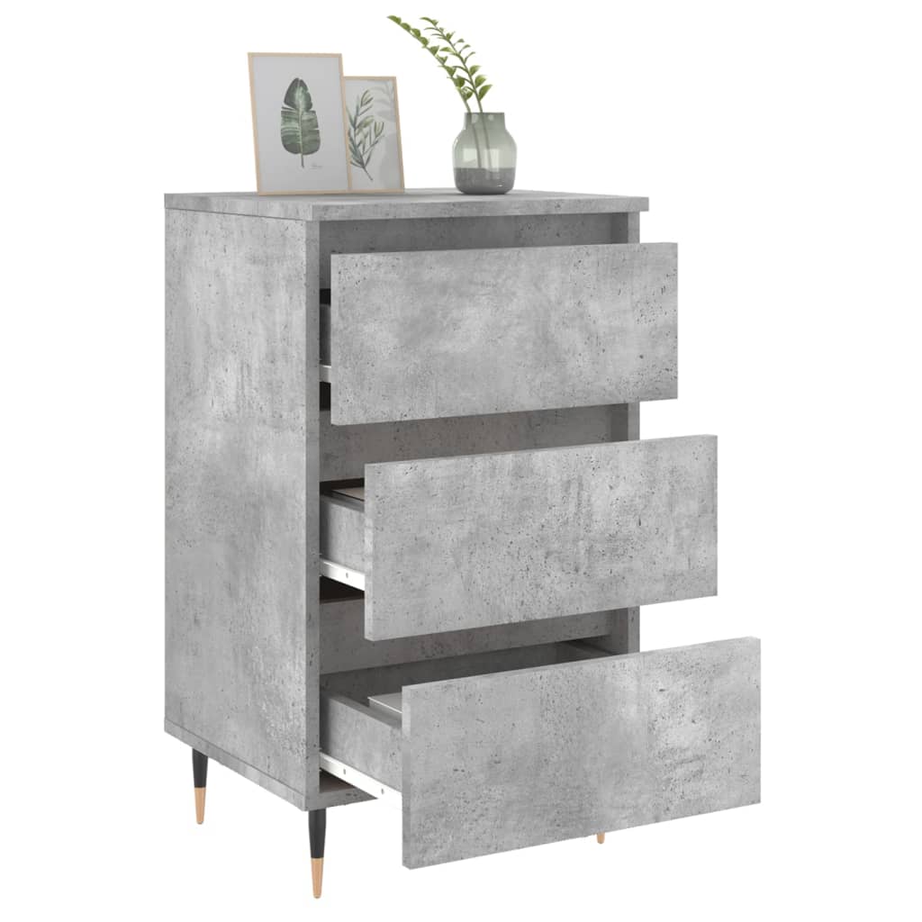 Tables de chevet 2 pcs gris béton 40x35x69 cm bois d’ingénierie - XIOS