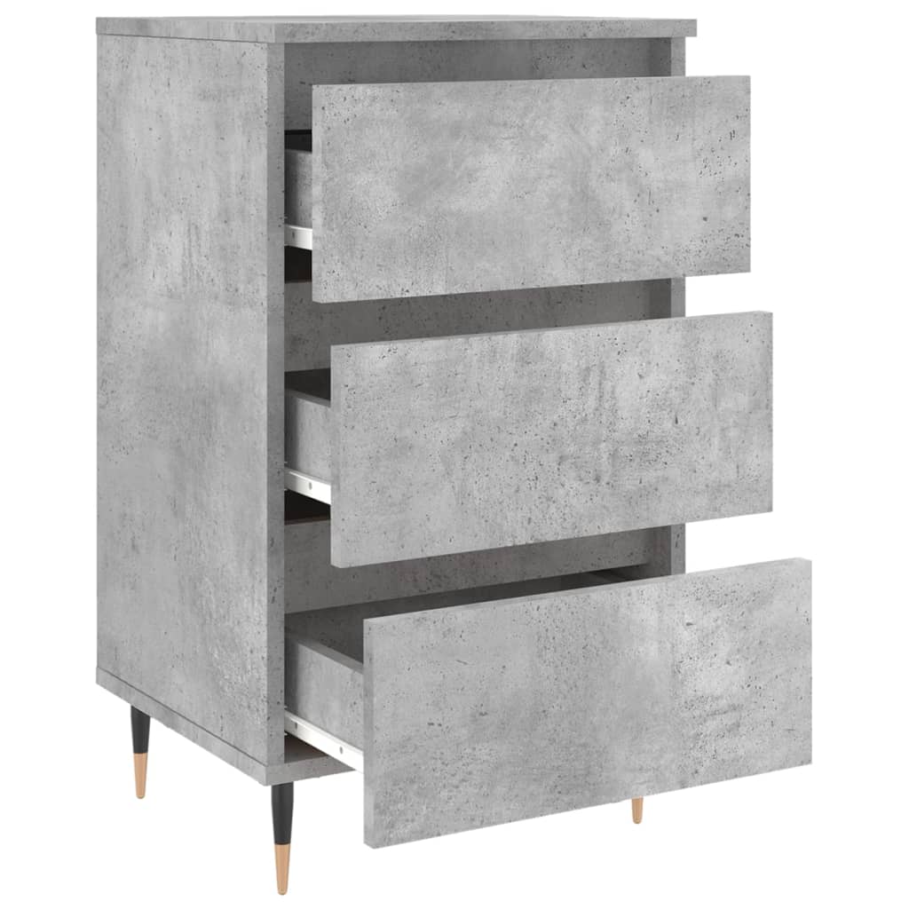 Tables de chevet 2 pcs gris béton 40x35x69 cm bois d’ingénierie - XIOS