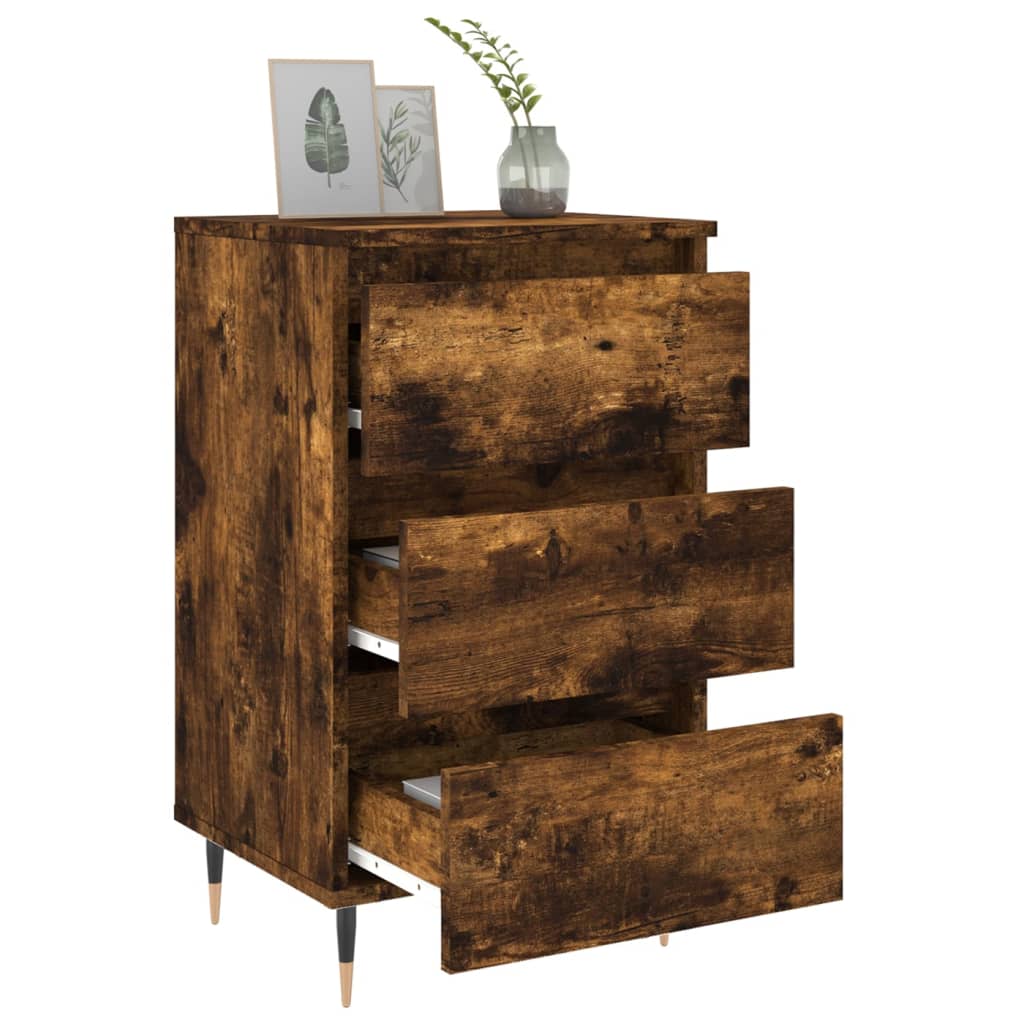 Tables de chevet 2 pcs chêne fumé 40x35x69 cm bois ingénierie - XIOS