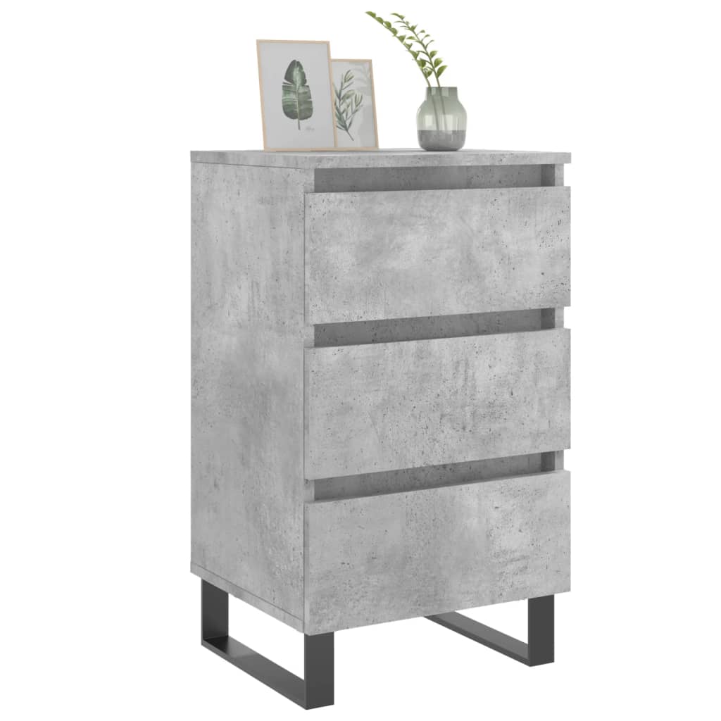 Tables de chevet 2 pcs gris béton 40x35x69 cm bois d’ingénierie - XIOS
