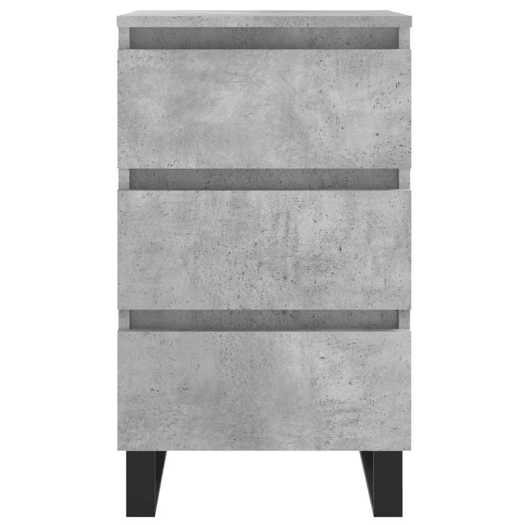 Tables de chevet 2 pcs gris béton 40x35x69 cm bois d’ingénierie - XIOS