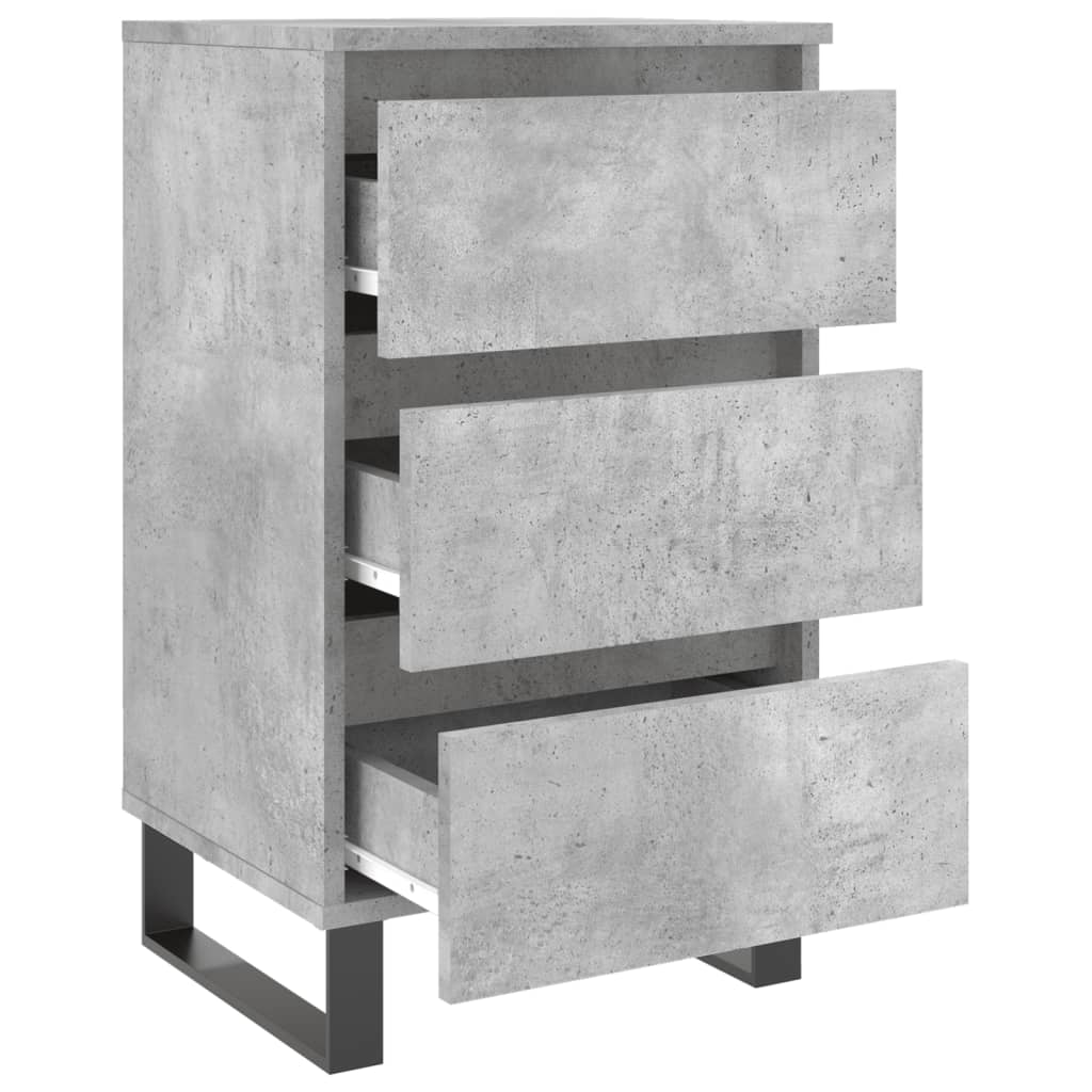 Tables de chevet 2 pcs gris béton 40x35x69 cm bois d’ingénierie - XIOS