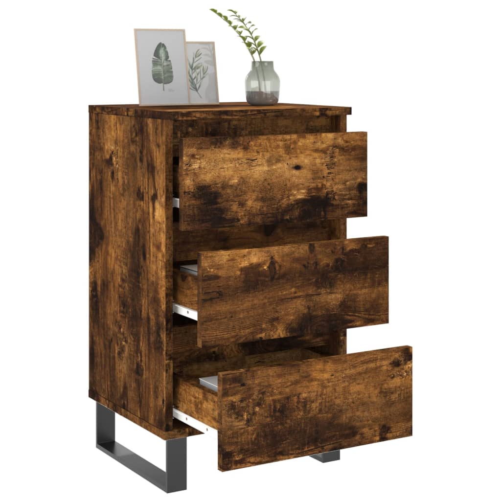 Tables de chevet 2 pcs chêne fumé 40x35x69 cm bois ingénierie - XIOS