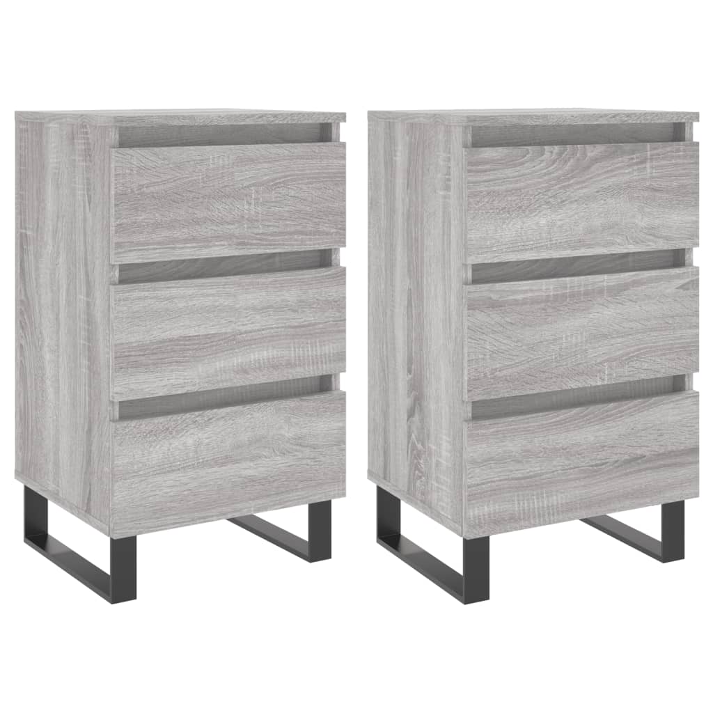 Tables de chevet 2 pcs sonoma gris 40x35x69 cm bois ingénierie - XIOS