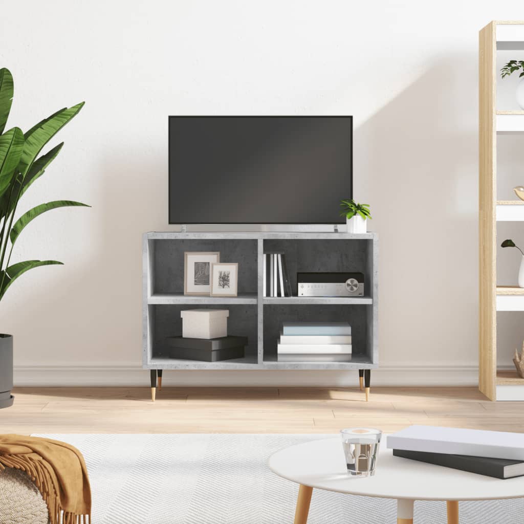 Meuble TV gris béton 69,5x30x50 cm bois d'ingénierie - XIOS