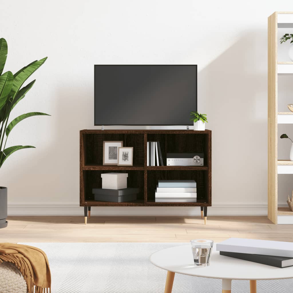 Meuble TV chêne marron 69,5 x 30 x 50 cm bois d'ingénierie - XIOS
