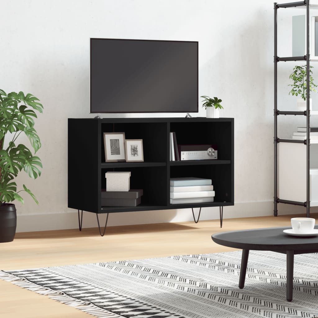 Meuble TV noir 69,5 x 30 x 50 cm bois d'ingénierie - XIOS