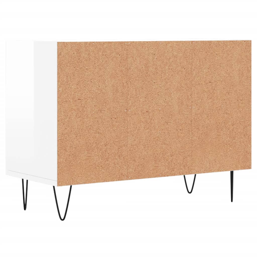 Meuble TV blanc brillant 69,5 x 30 x 50 cm bois d'ingénierie - XIOS