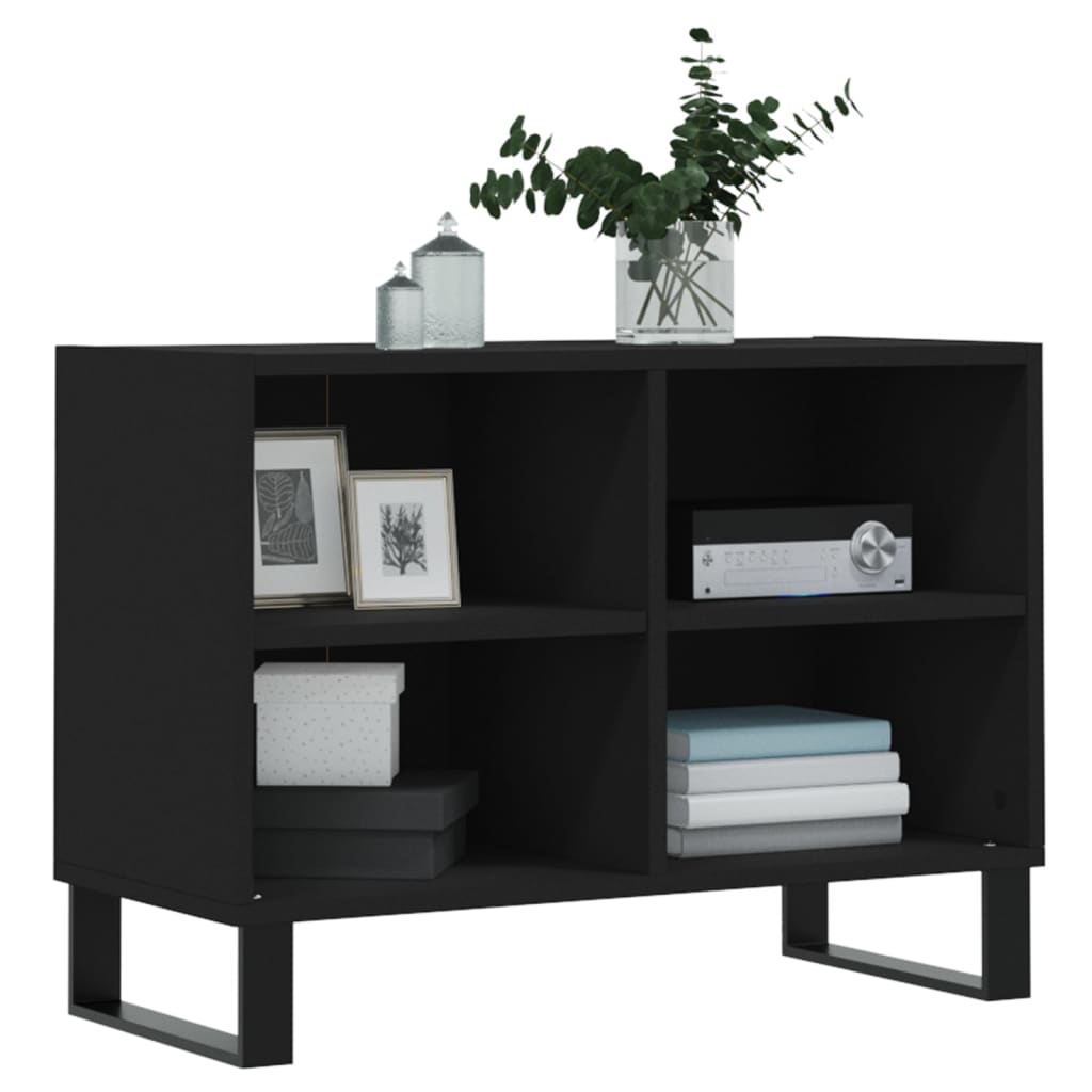Meuble TV noir 69,5 x 30 x 50 cm bois d'ingénierie - XIOS