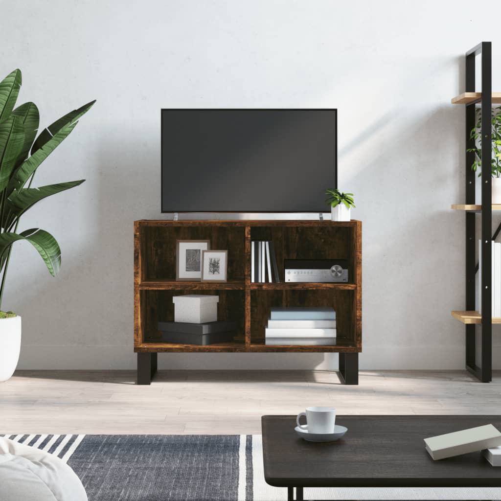 Meuble TV chêne fumé 69,5x30x50 cm bois d'ingénierie - XIOS