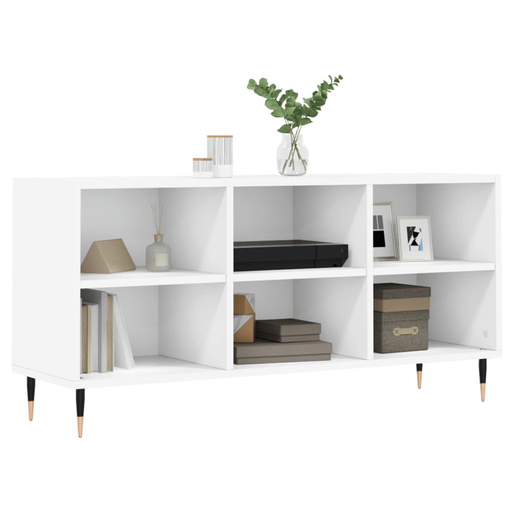 Meuble TV blanc 103,5x30x50 cm bois d'ingénierie - XIOS