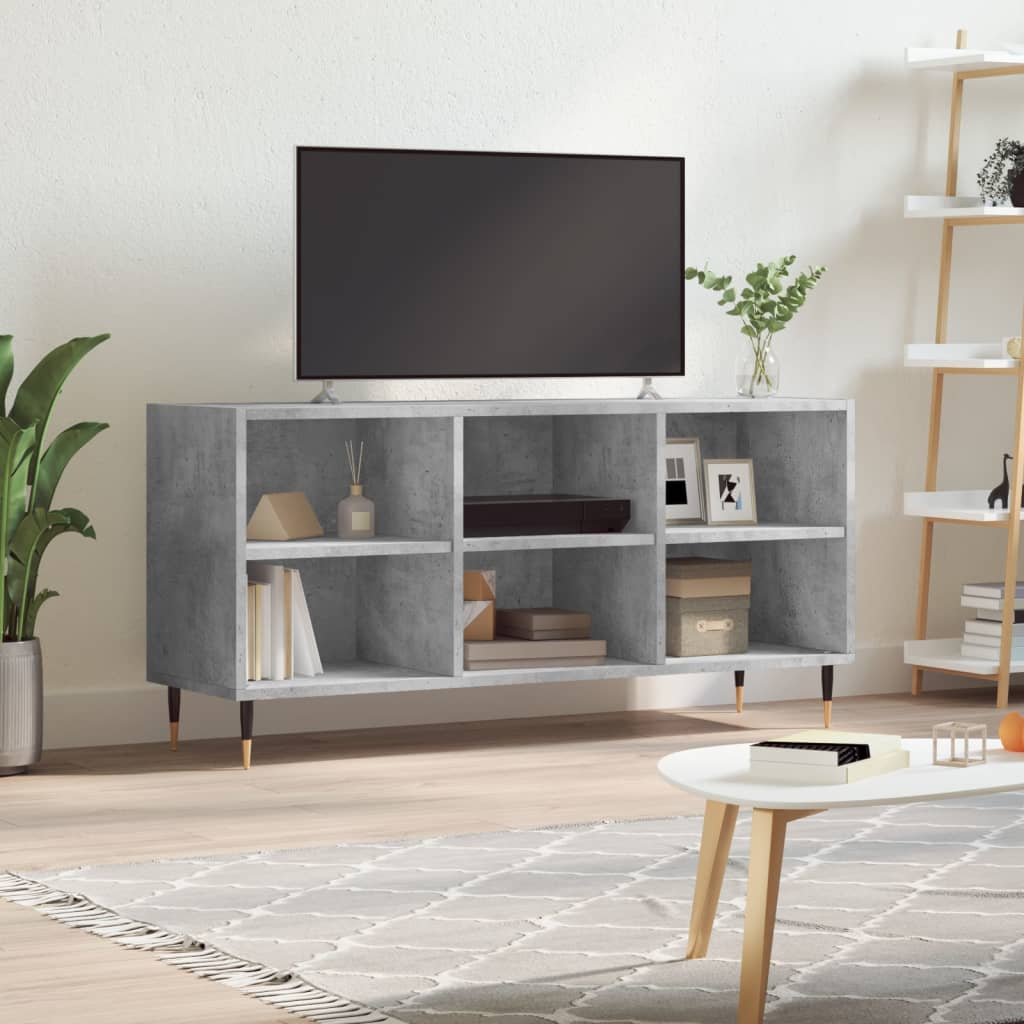Meuble TV gris béton 103,5x30x50 cm bois d'ingénierie - XIOS