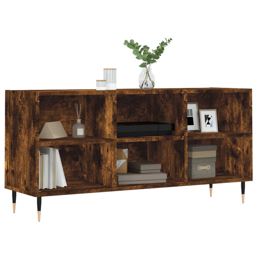 Meuble TV chêne fumé 103,5x30x50 cm bois d'ingénierie - XIOS
