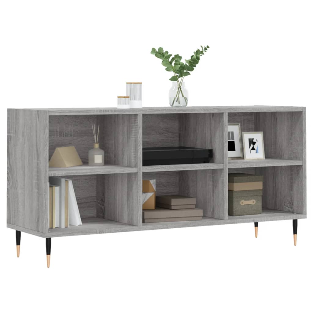 Meuble TV sonoma gris 103,5x30x50 cm bois d'ingénierie - XIOS