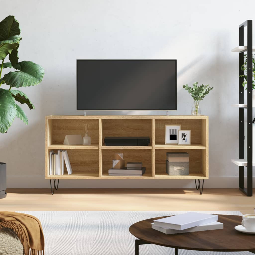 Meuble TV chêne sonoma 103,5x30x50 cm bois d'ingénierie - XIOS