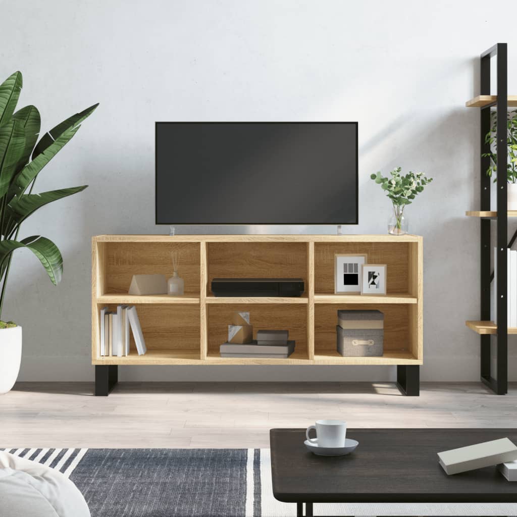 Meuble TV chêne sonoma 103,5x30x50 cm bois d'ingénierie - XIOS