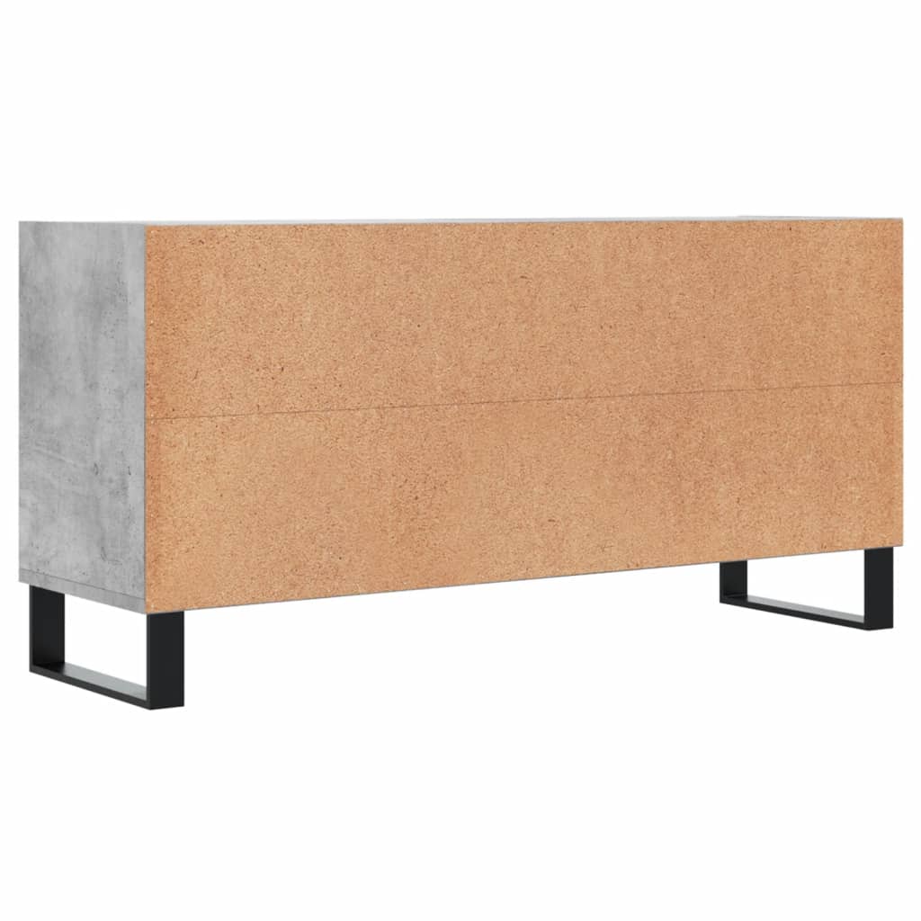 Meuble TV gris béton 103,5x30x50 cm bois d'ingénierie - XIOS