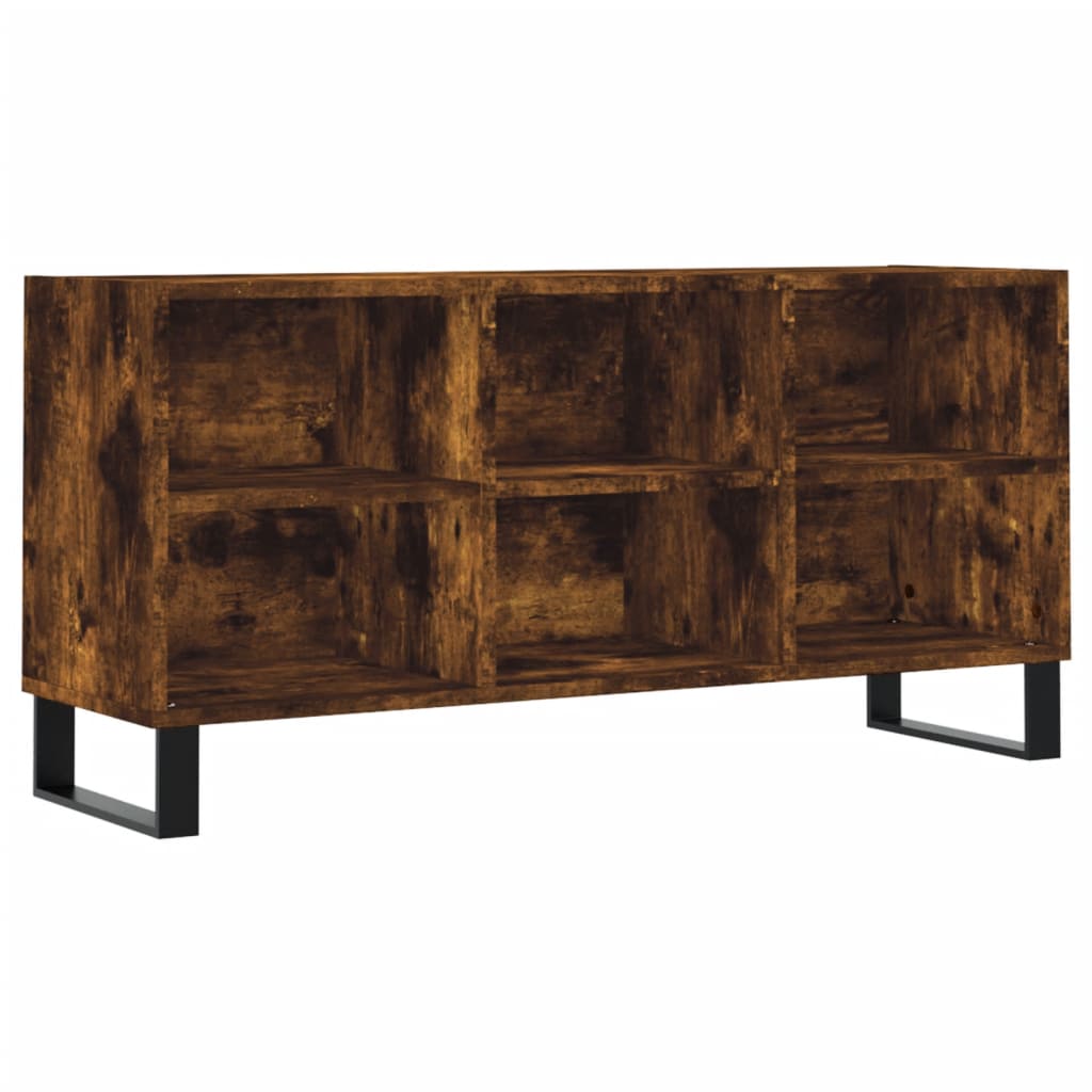 Meuble TV chêne fumé 103,5x30x50 cm bois d'ingénierie - XIOS