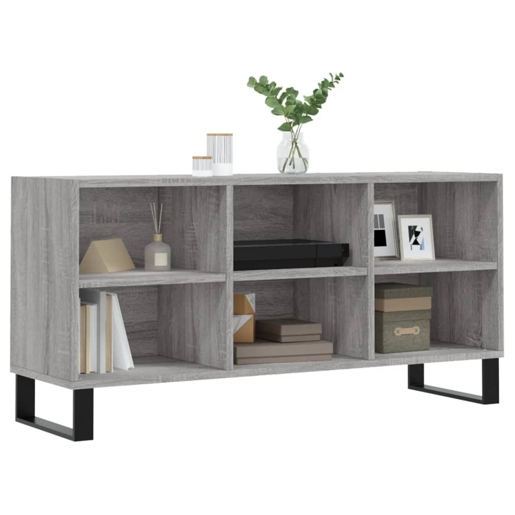 Meuble TV sonoma gris 103,5x30x50 cm bois d'ingénierie - XIOS