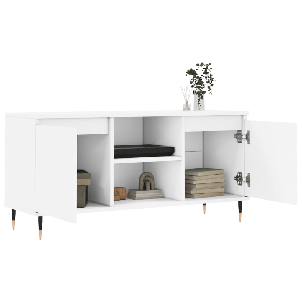 Meuble TV blanc 104x35x50 cm bois d'ingénierie - XIOS