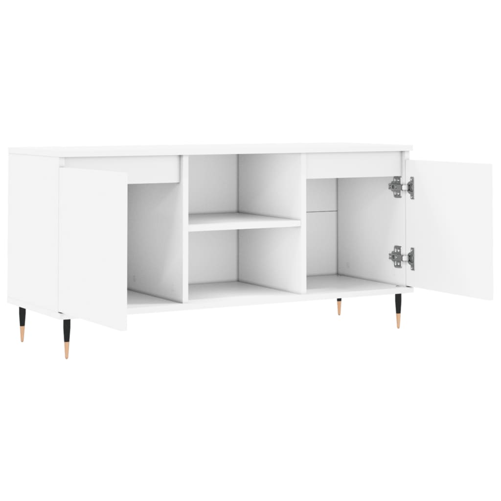 Meuble TV blanc 104x35x50 cm bois d'ingénierie - XIOS