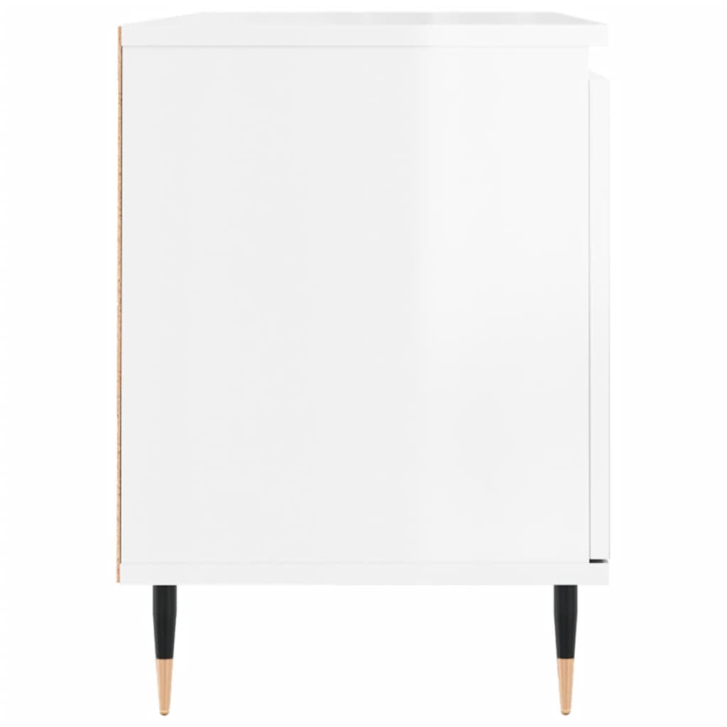 Meuble TV blanc brillant 104x35x50 cm bois d'ingénierie - XIOS